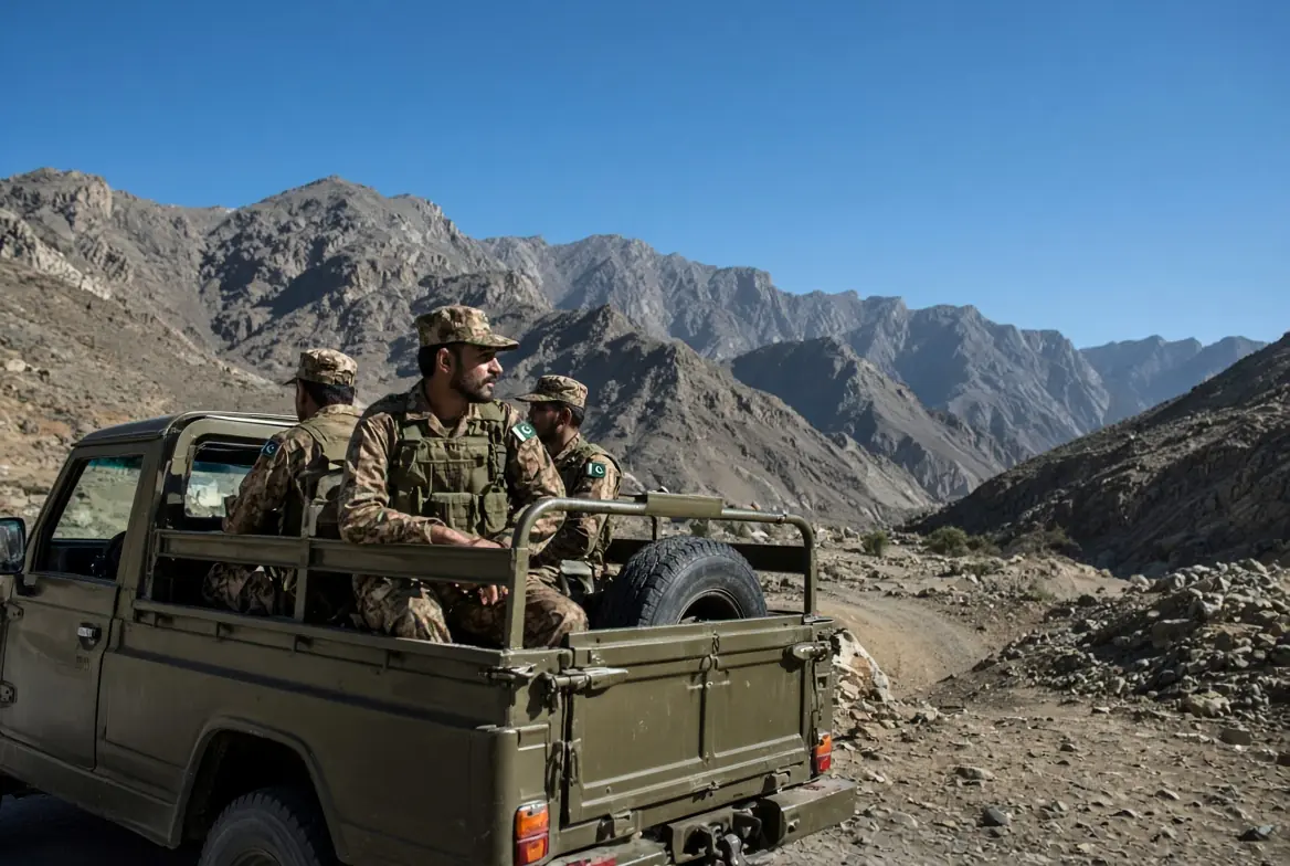 India-backed terrorists operation showing Pakistani Army personnel in military vehicle during KP Balochistan security action