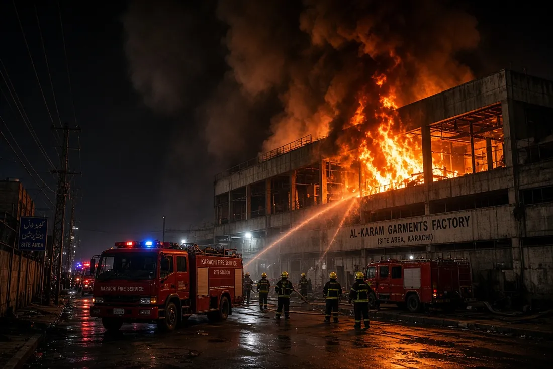 Major Karachi Factory Fire Contained After 4 Hours