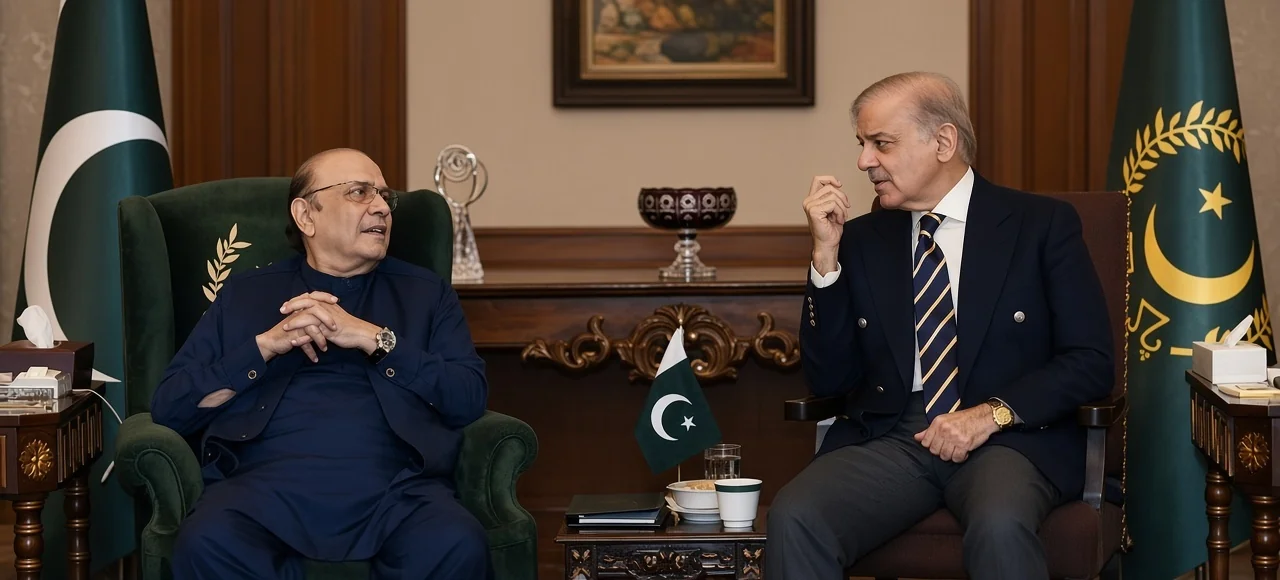 President Asif Ali Zardari and PM Shehbaz Sharif in meeting on KP constitutional measures