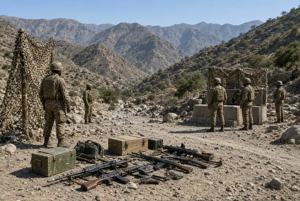 North Waziristan operation where security forces recovered weapons after neutralising terrorists in mountainous terrain