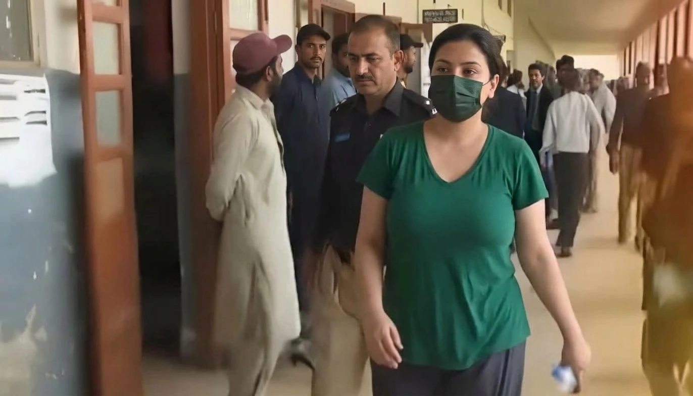 Anmol alias Pinky appears via video link in a Karachi court as she is acquitted in two more narcotics cases due to lack of evidence
