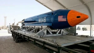 US GBU-43/B Massive Ordnance Air Blast (MOAB), known as the Mother of All Bombs, reportedly considered for use against Iran.